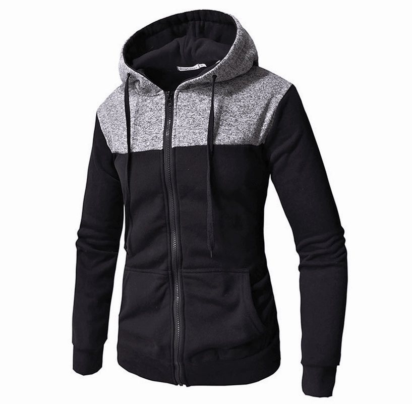 Hooded Color Block Casual Sweater Men'S Jacket Cardigan Outdoor Active Outdoor Activity