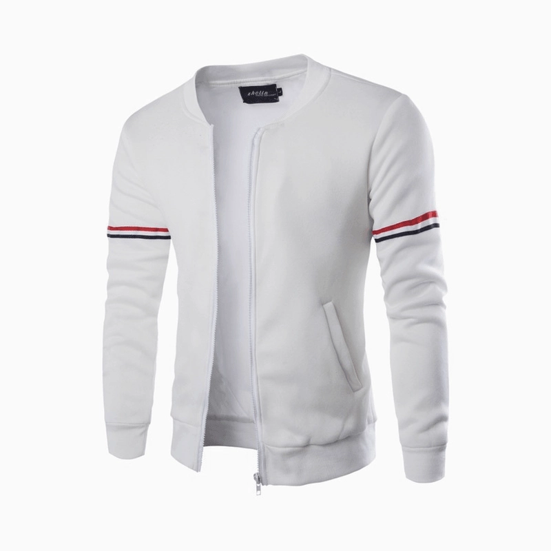 product vacation wearability durability test Men'S Casual Jacket Webbing Decorated Stand-Collar Sweater