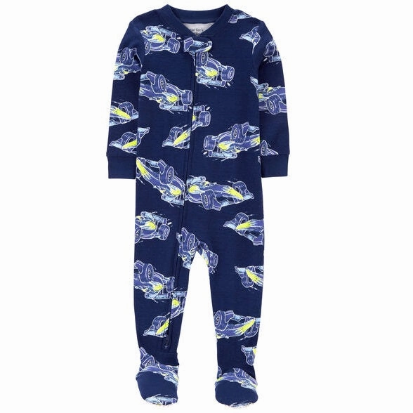 Toddler Boys' Navy Race Car Sleeper 1R016410-969 LightweightMaterial Late Breeze