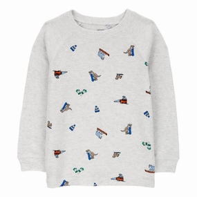 Toddler Boys' Winter Animals Thermal Graphic Tee 2S028210 Warm Knit