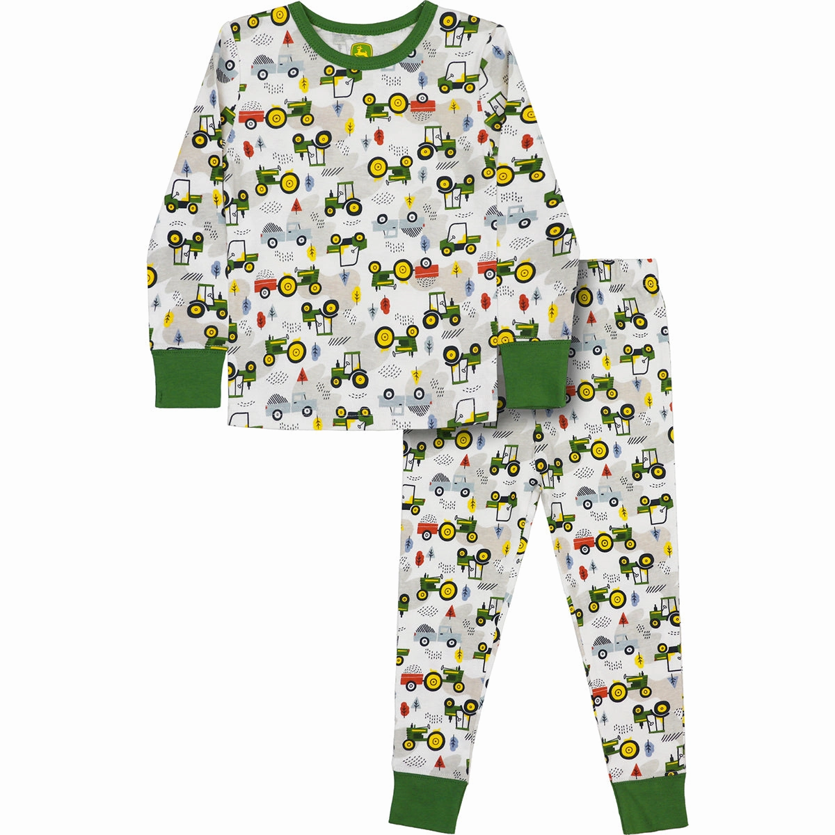 Toddler Farm Time Long-Sleeve Pajama Set J4S580WT ElasticCuffDesign