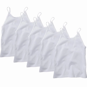 Lake Mood Toddler Girl's White Cami 5-Pack TV30P5