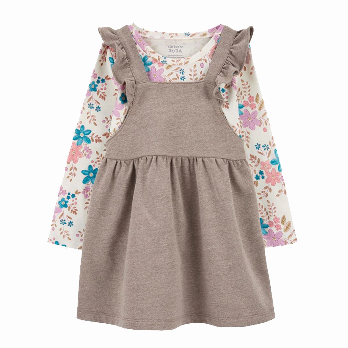 ElasticWaistband Toddler Girls' 2-Piece Floral Tee & Flutter Dress Set 2R971310
