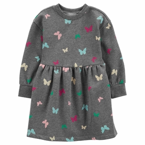Toddler Girls' Butterfly Long-Sleeve Fleece Dress 2R967810 Run Ready Zoom Proper