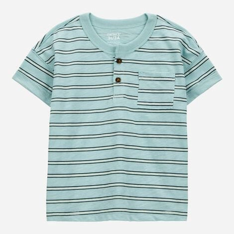 Toddler Striped Slub Jersey Henley 2T059910-960 StretchableMaterial