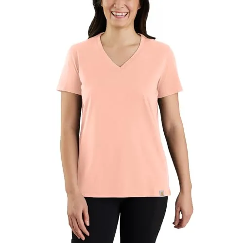 Essential Shirt Women's Solid Short-Sleeve V-Neck T-Shirt 105739