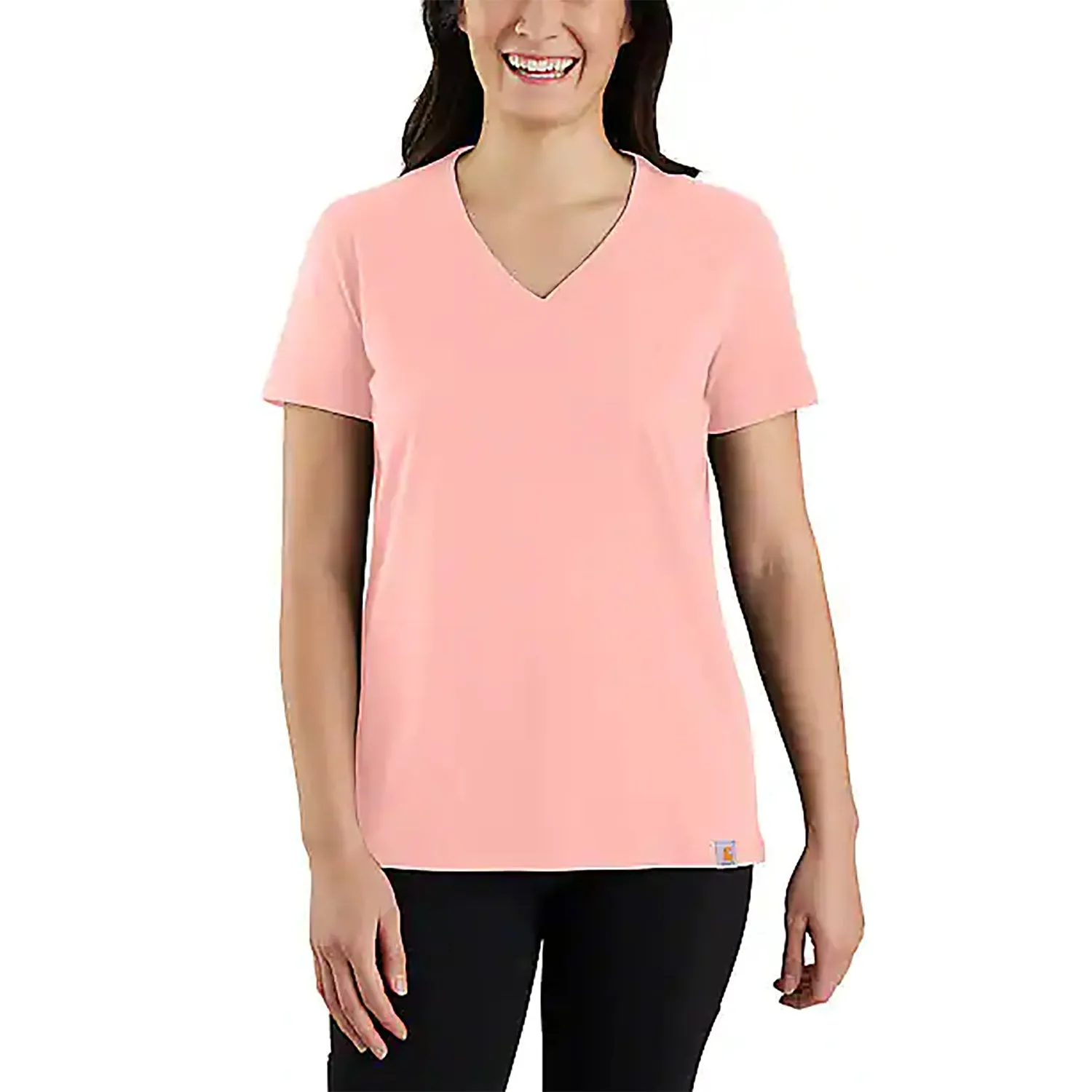 Women's Solid Short-Sleeve V-Neck T-Shirt 105739 LowProfile Design Reflective details