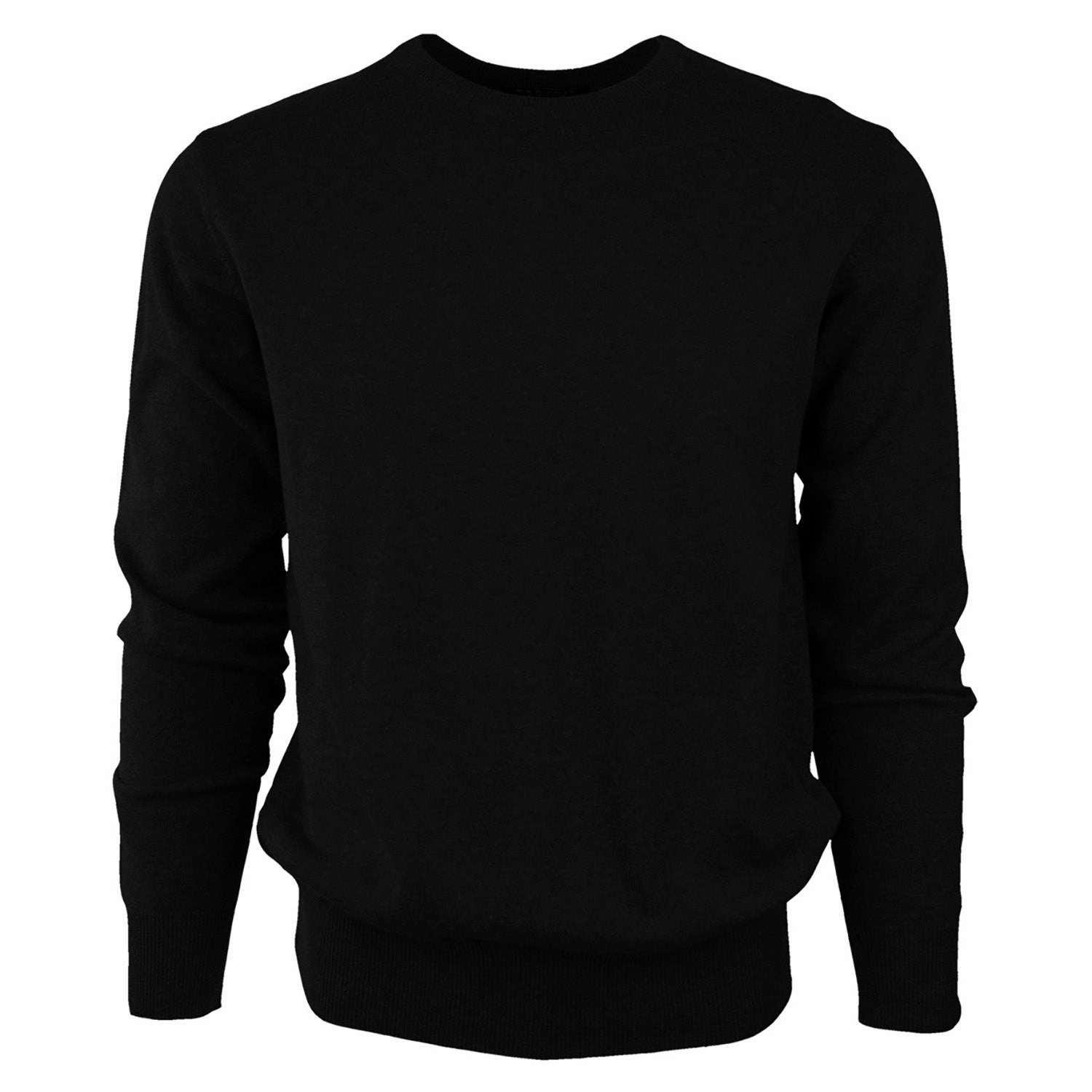 AbrasionResistantFabric HighCollared Design Men's Solid Crew Neck Sweater 19452