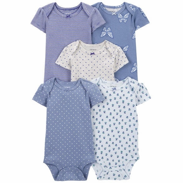 Royal Charm SeamlessTransition Baby Girls' 5-Pack Butterfly Short-Sleeve Body suits 1R036110-999