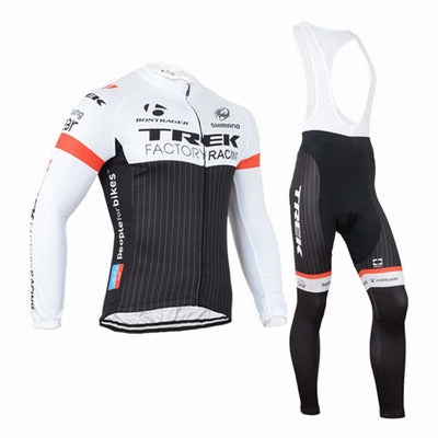2015Trek black and white TREK riding clothing long sleeved belt suit bicycle sport fast clothes wholesale Odor Control Treatment