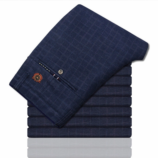 Classic Jeans Water Soul West Louis? Plaid Elasticity Stretch Classic Dress Pants