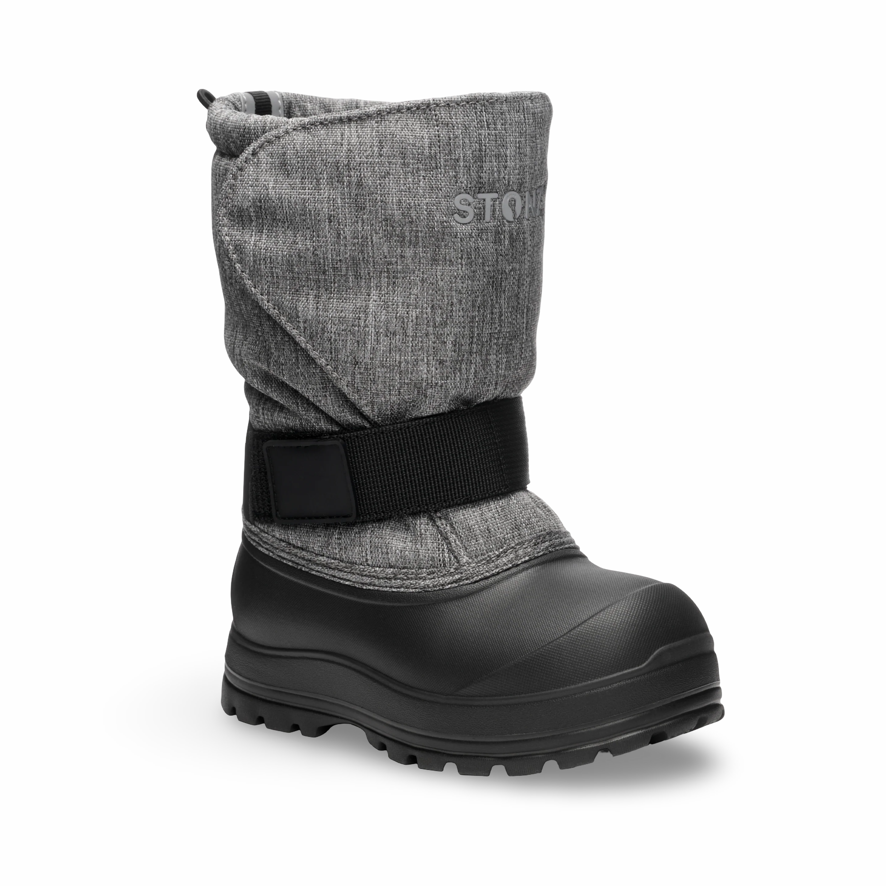 Stonz Trek Kids Boots - Heather Grey Quick Adjust Strap Soft arch support