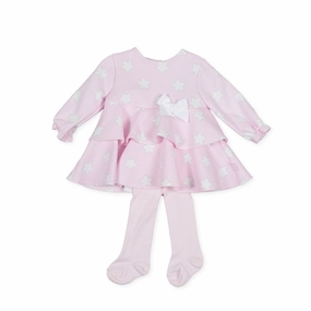 Tutto Piccolo 9214 Vestido Con Leotardos Punto Roma Dress With Tights - Pink Sheer Halloween socks