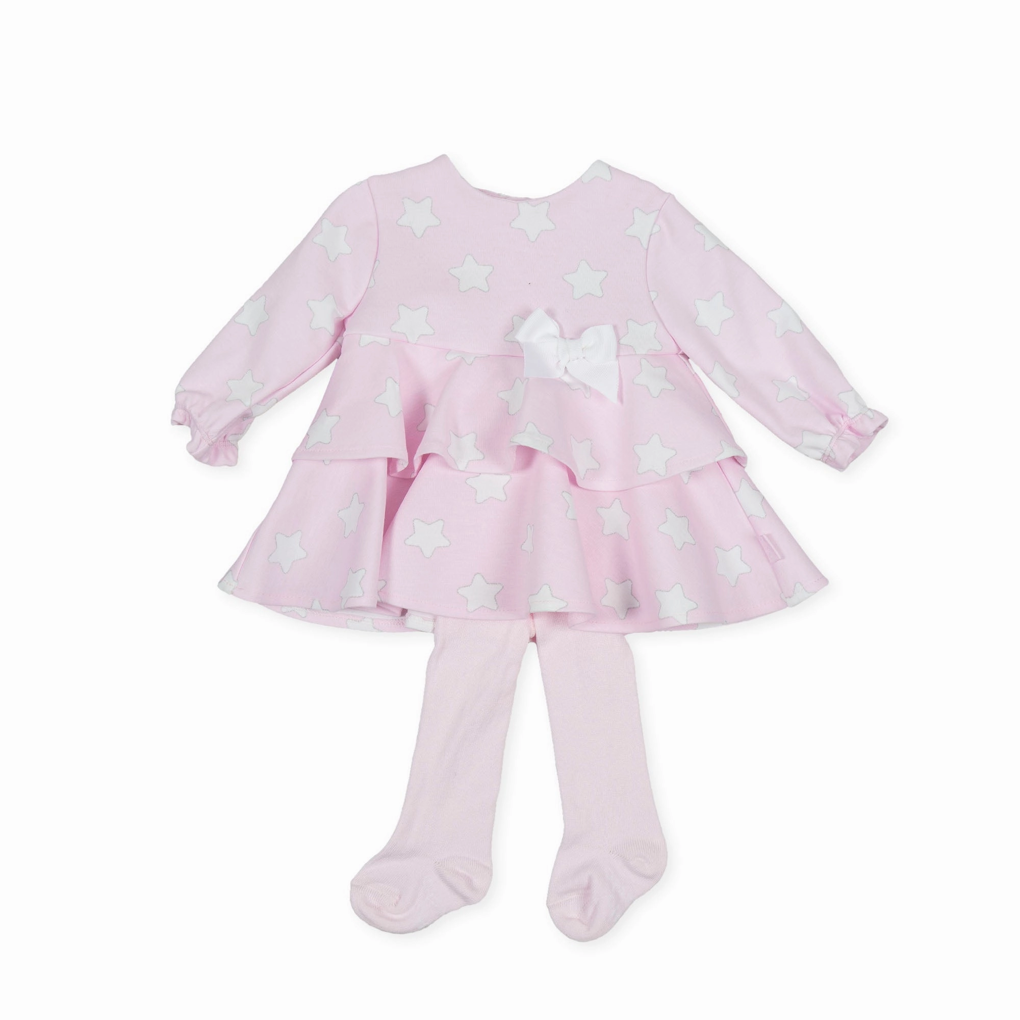 Breathable - mesh ribbed Tutto Piccolo 9214 Vestido Con Leotardos Punto Roma Dress With Tights - Pink