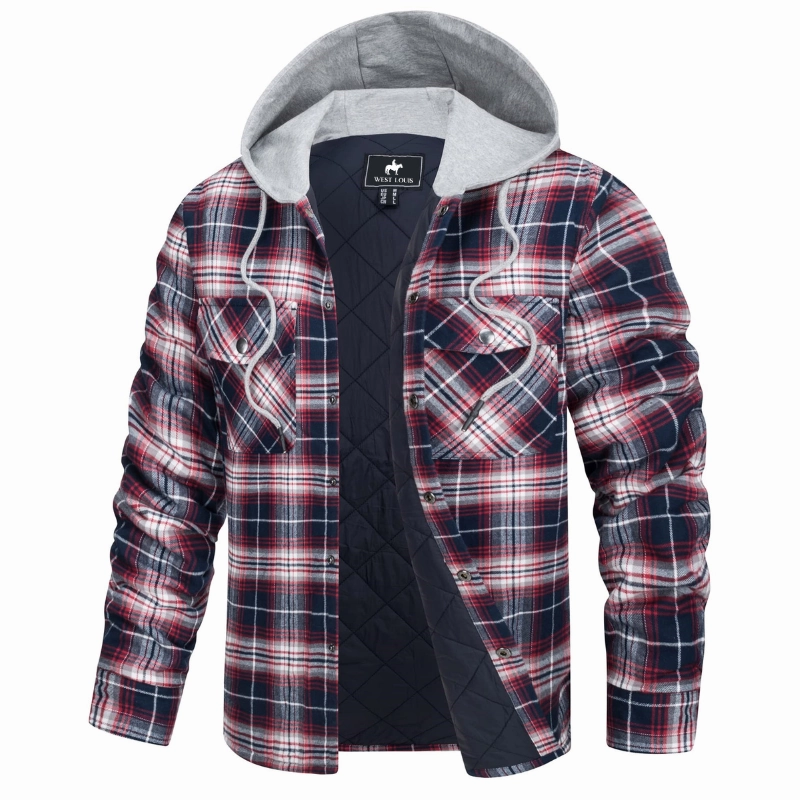 Style Staple Weekend Ready Look West Louis? Lumberjack Cotton Flannel Hooded Jacket