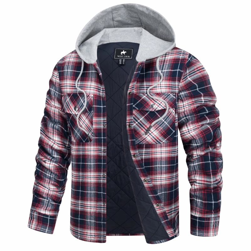 Durable Coating West Louis? Lumberjack Cotton Flannel Hooded Jacket