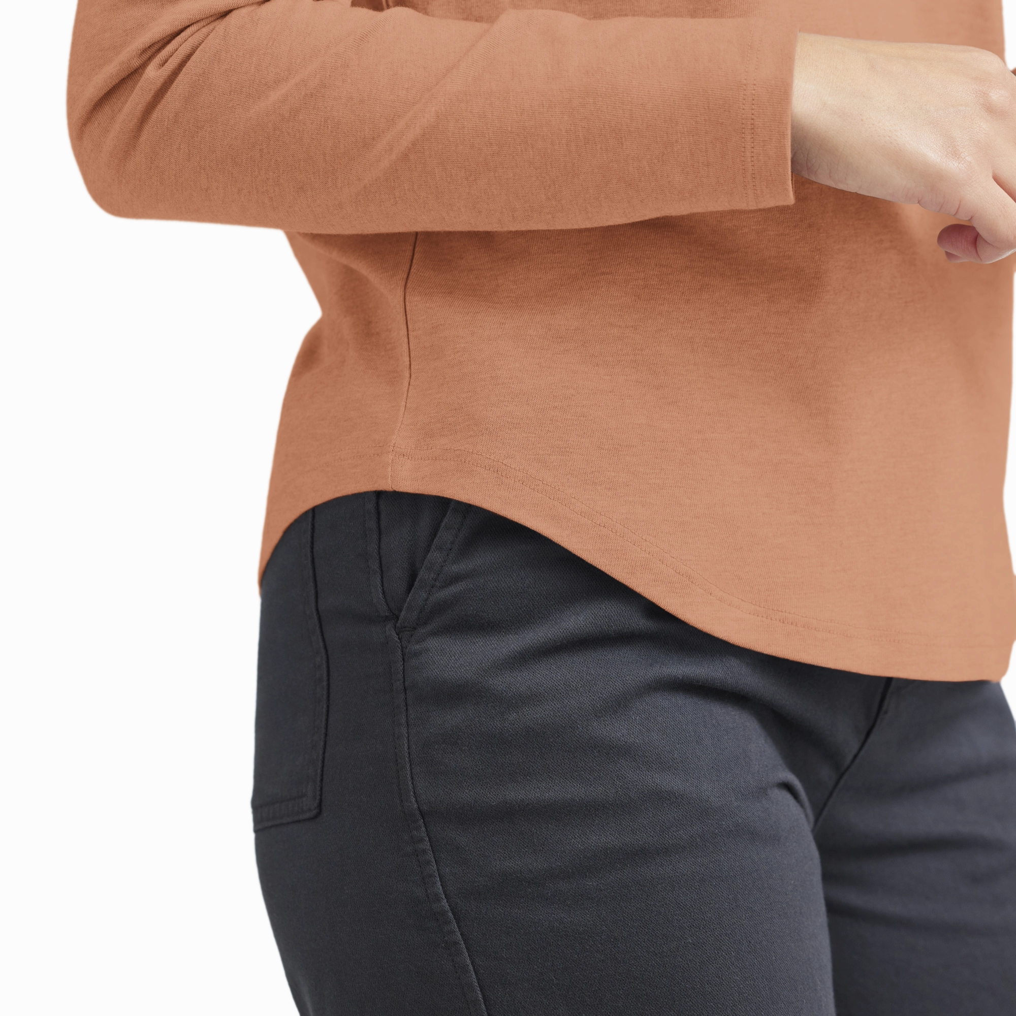 Cool Glow SoftTouch Texture Women's Soft Merino Long Sleeve Tee - Sienna Blush