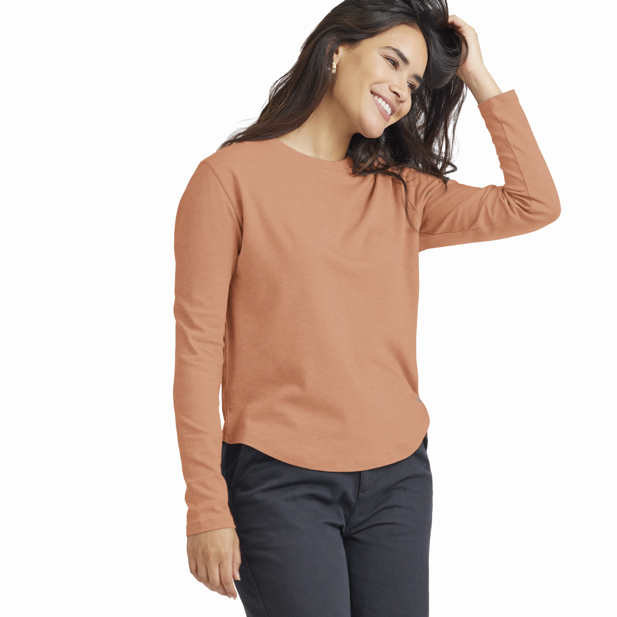 Party Guest AntiBacterialTextile Women's Soft Merino Long Sleeve Tee - Sienna Blush
