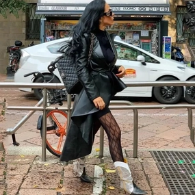 Leather Windbreaker Coat Double stitching Heavyweight Fabric