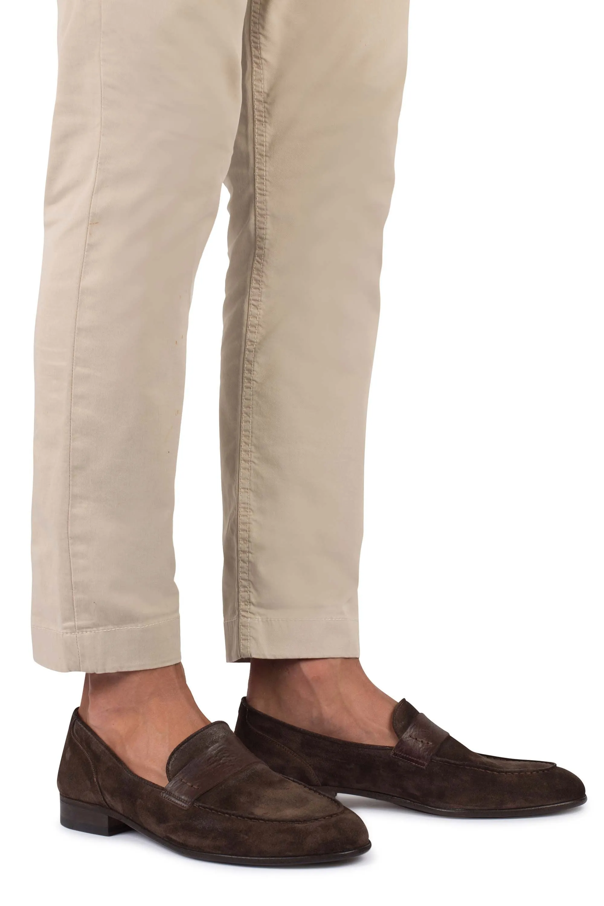 BRIAN 61017<br>Espresso calf loafers Minimal Texture Stretch Lining