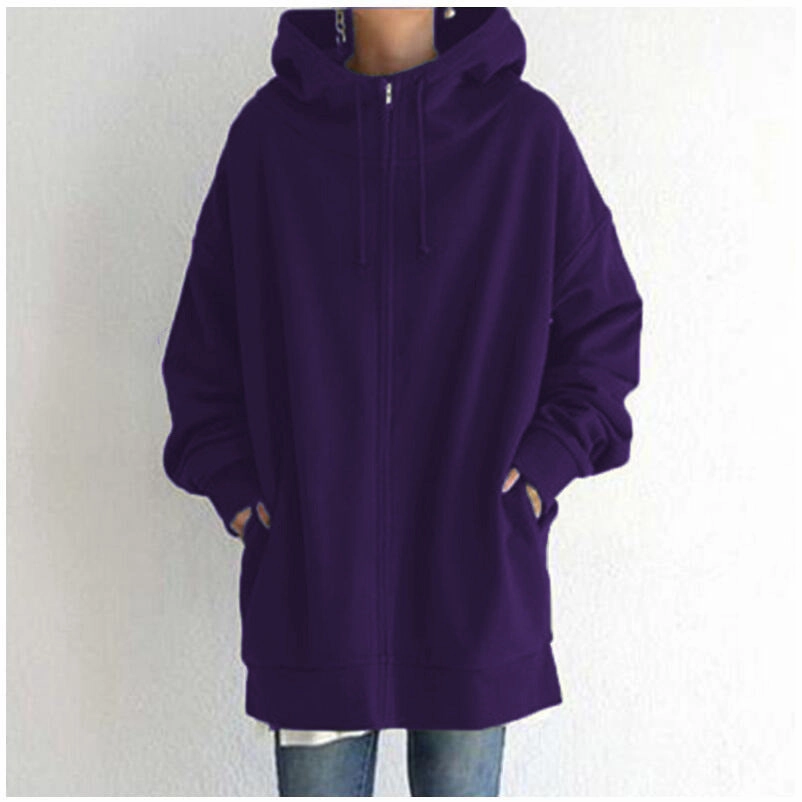 Women's Fuzzy Hoodies Long Sport Pullover Hoodie Full-Zip Hoodie Sweatshirt Practical Wear