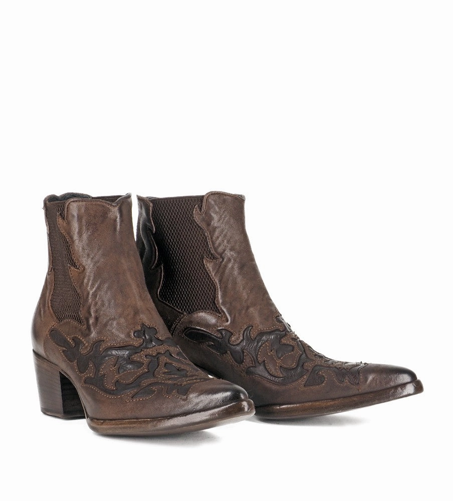 URSULA 46036<br>Dark brown texan inspired ankle boots Breathable Mountain Climber Shear Warm