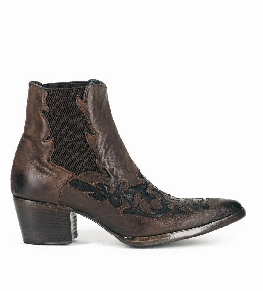Hard wearing URSULA 46036<br>Dark brown texan inspired ankle boots