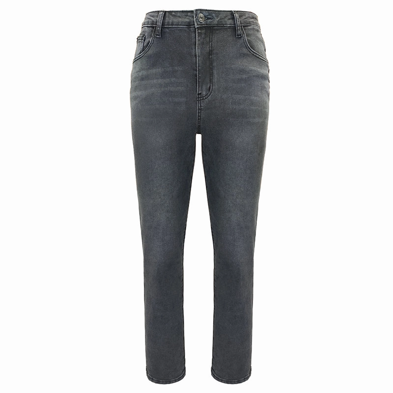 Women's Embroidery Flying Motorcycle Hot Drill Jeans Elastic Slim Small Foot Pants City Walk Bold Look Recycled Cotton Blend