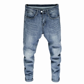 Core Layer Neutral Choice West Louis? Men Skinny Stretch Light Blue Streetwear Denim Jeans