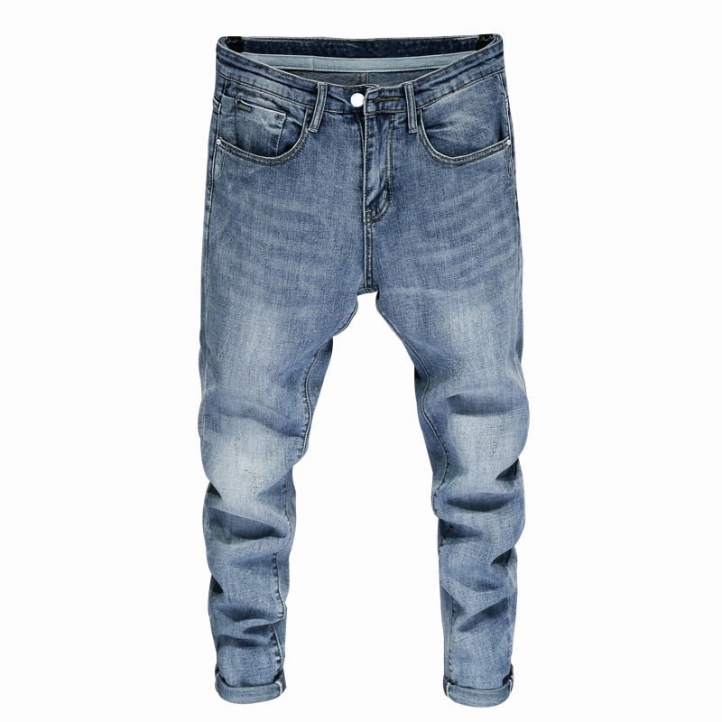 Core Layer Neutral Choice West Louis? Men Skinny Stretch Light Blue Streetwear Denim Jeans