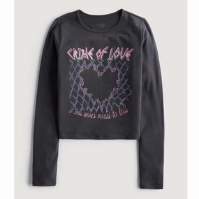 Outdoor Adventure appropriate for winter Vintage Printed Pea Green Bottom Long-sleeved T-shirt For Women