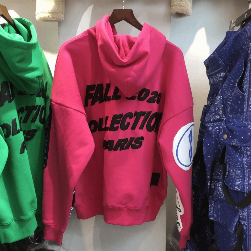 Convenient Water-Repellent Finish We11Done Hooded plus Velvet Sweater Well Loose Autumn and Winter Long-Sleeved Tide Ins Men and Women Oversize Jacket