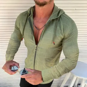 West Louis? Fashion Plaid Hooded Zipper Shirt Functional Wearable Casual Layers