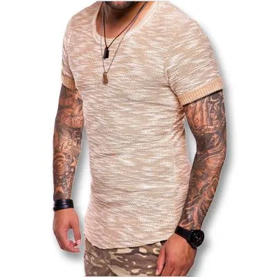 Layered Look Wear Heathered Fabric West Louis? Summer Hombre T-Shirts