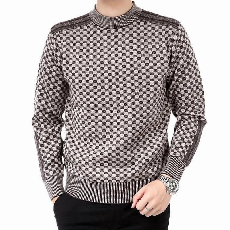 Quick Dry Performance West Louis? Autumn Plaid Pattern Knitted Sweater