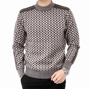 Quick Dry Performance West Louis? Autumn Plaid Pattern Knitted Sweater