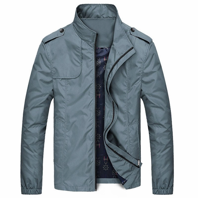 Air Move West Louis? Autumn Solid Stand Collar Windproof Jacket
