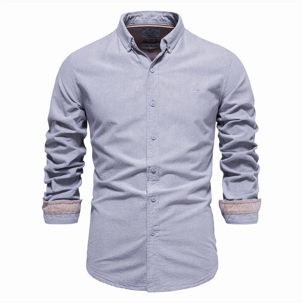Adjustable Cuff Closure Quality Wear West Louis? Brand Cotton Business Casual Oxford Dress Shirt