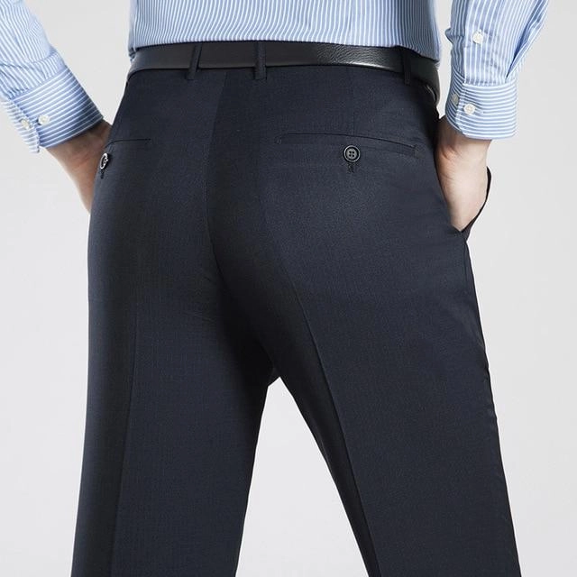 mesh ventilation Basic Wardrobe West Louis? Business Thin Elegant Silk Trousers