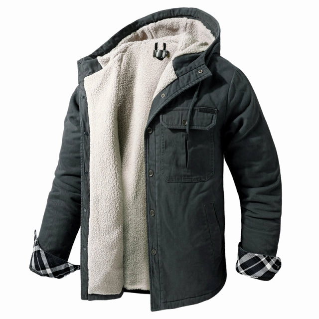 West Louis? Classic Cotton Warm Hooded Windbreaker Parka 3-In-1 Set Neutral Style