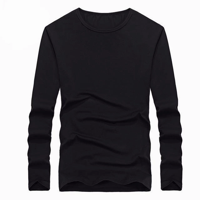 Weekend Style Flash Look West Louis? Cotton Solid Color Long Sleeved T Shirt
