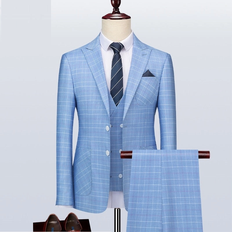 Business Attire Fit Refined Style West Louis? Designer Plaid Formal Elegant Tailored Suit