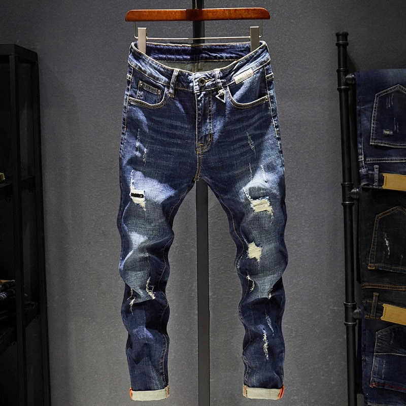 Utility Fit West Louis? Destroyed Torn Stylish Streetwear Jeans