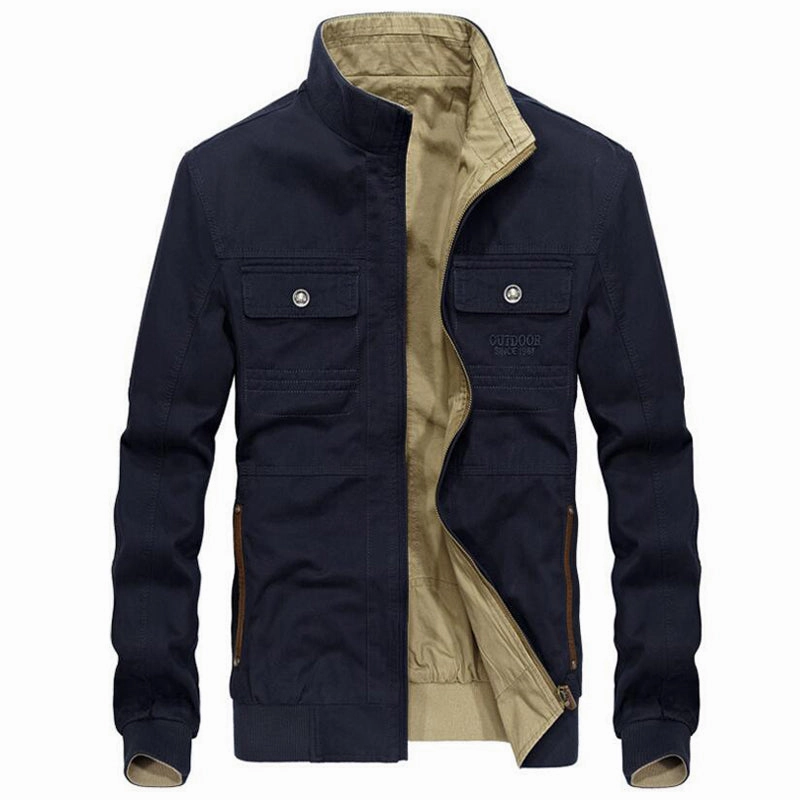 Seamless Design West Louis? Double Front Pockets Windbreaker Jacket