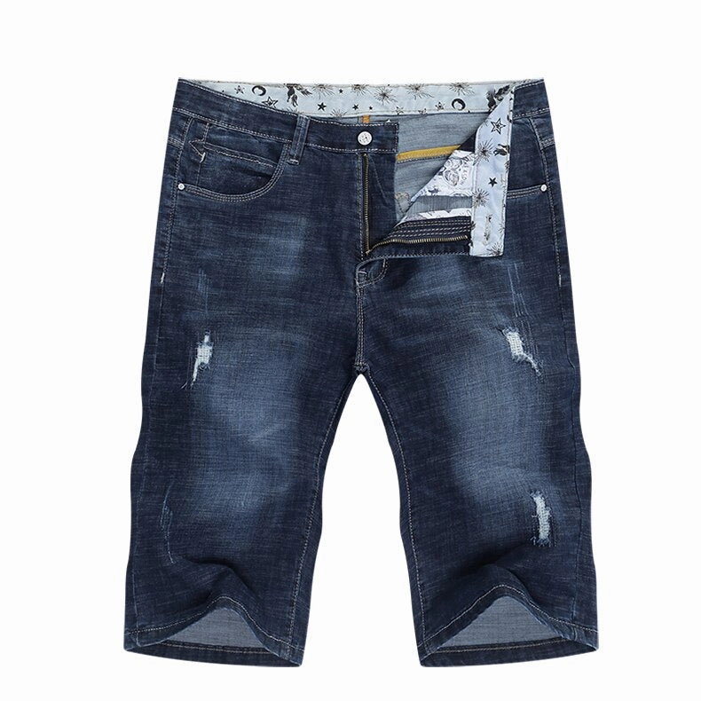 West Louis? Elastic Streewear Frayed Slim Fit Jeans Short Quick Layering Teflon Coated Finish