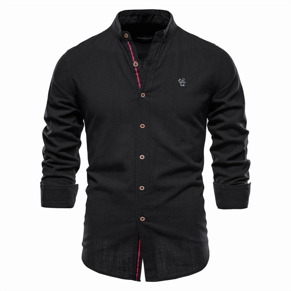 Ultra Soft Interior Sleek Fit West Louis? Exclusive Long Sleeve Cotton Button-Up Shirt