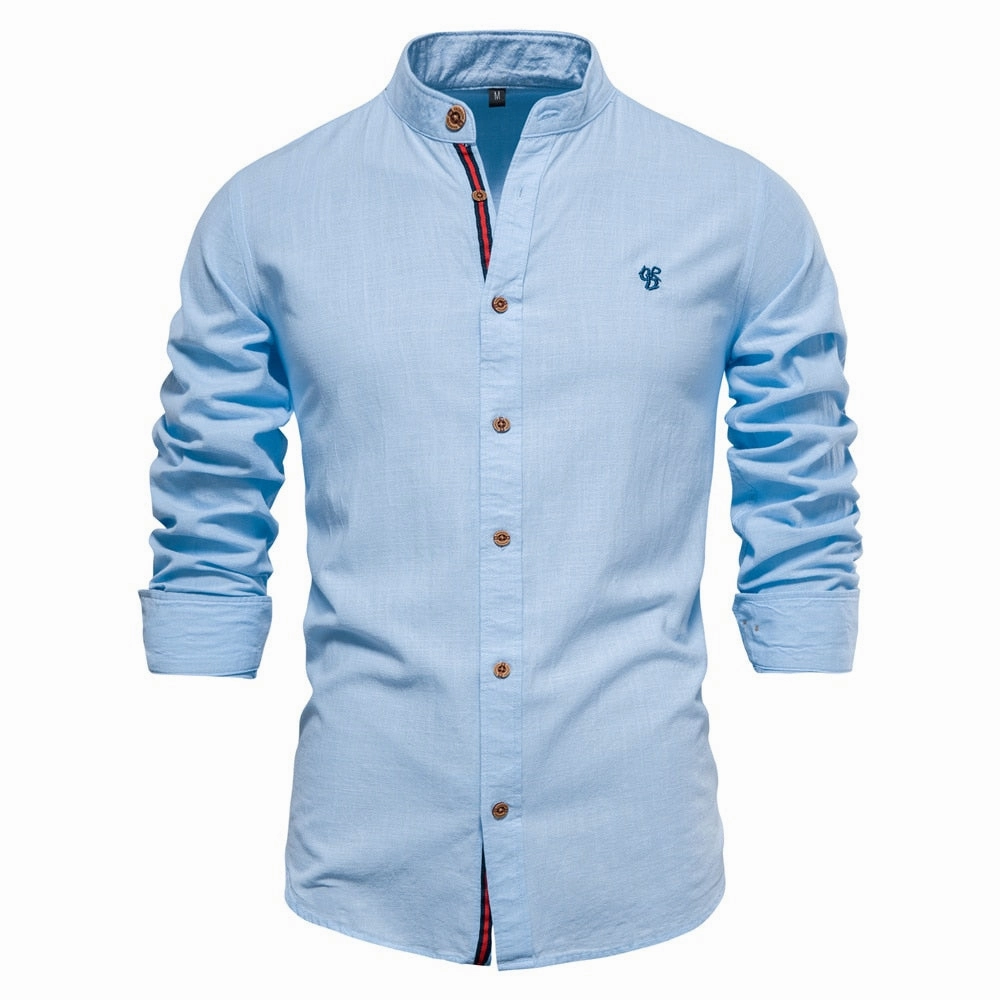 Brushed Inner Lining Polka Dot West Louis? Exclusive Long Sleeve Cotton Button-Up Shirt