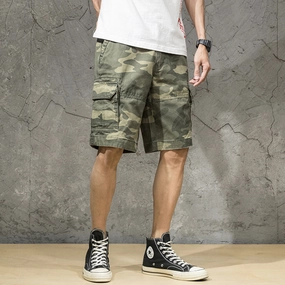 Cooling Effect Quick Fit West Louis? Fashion Brand Pure Cotton Trendy Camouflage Shorts