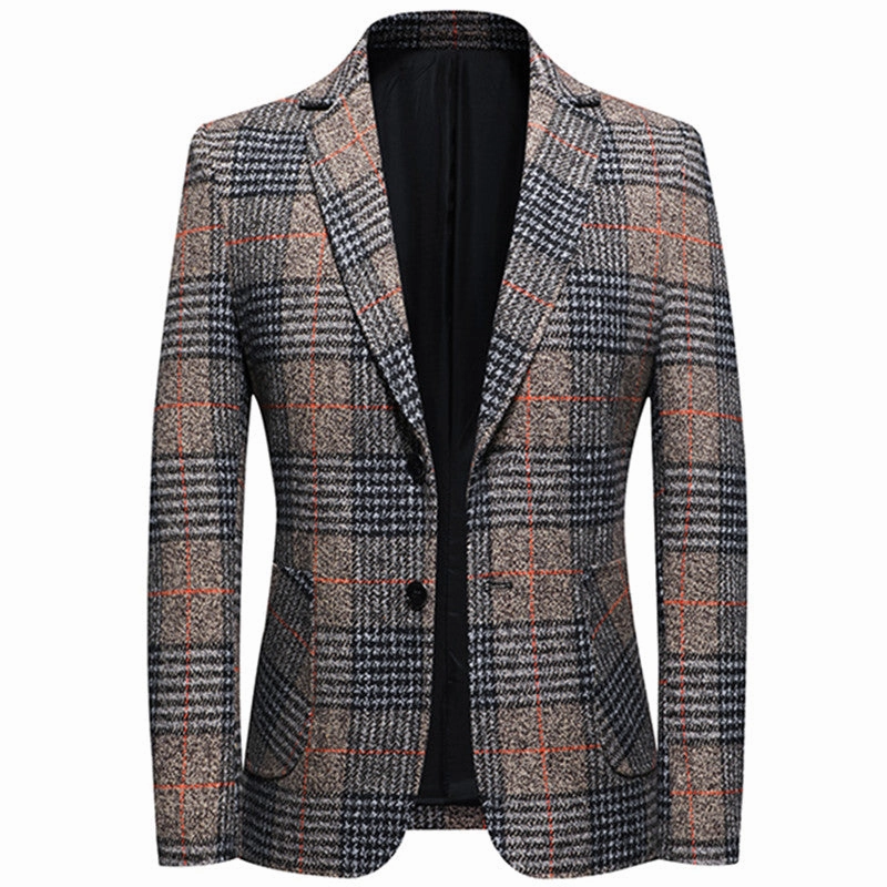 Silk Touch West Louis? Fashion Plaid Business Suit Jacket Blazer