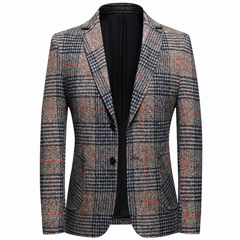 Premium Quality West Louis? Fashion Plaid Business Suit Jacket Blazer